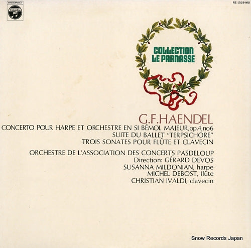 DEVOS, GERARD haendel; concerto popur harpe et orchestre en si bemol majeur op.4 no.6 RE-1528-MU