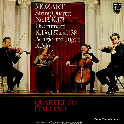 QUARTETTO ITALIANO mozart; string quartet no.13, k.173 6500645