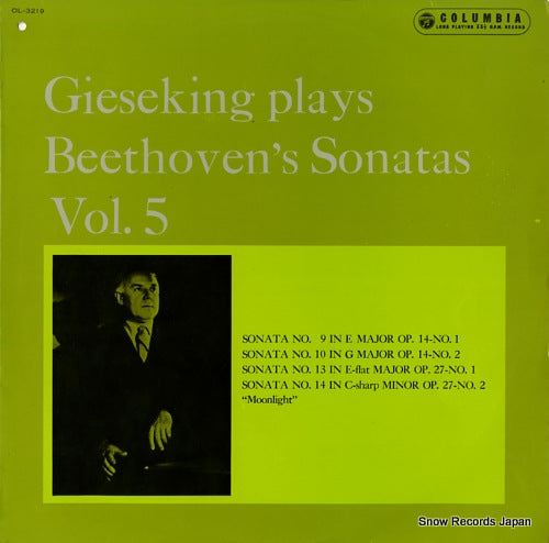 GIESEKING, WALTER beethoven's sonatas vol.5 OL-3219