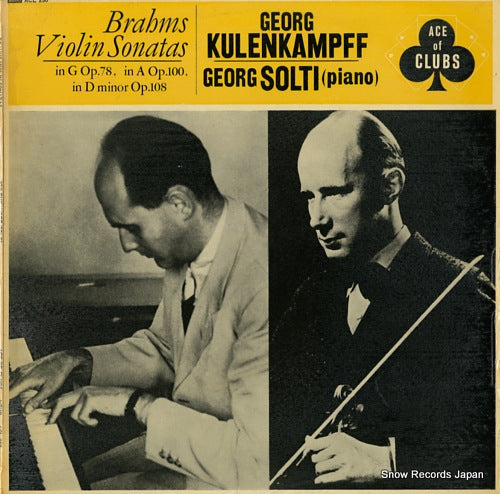 KULENKAMPFF, GEORG brahms; violin sonatas in g op.78/in a op.100/in d minor op.108 ACL250