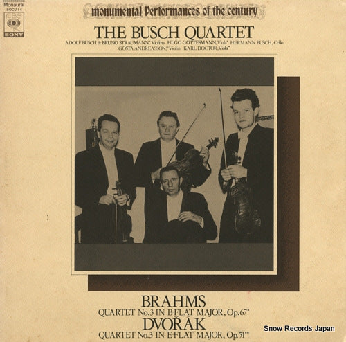 BUSCH QUARTET, THE brahms; quartet no.3 in b-flat major op.67 SOCU14