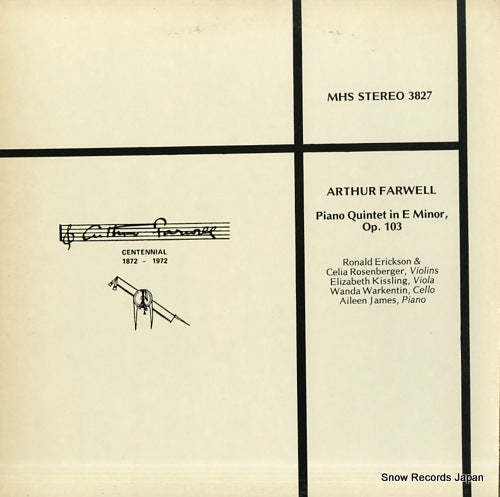 JAMES, AILEEN farwell; piano quintet in e minor op.103 MHS3827