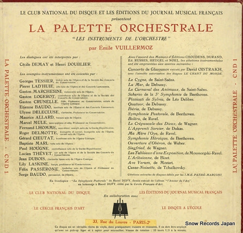 VUILLERMOZ, EMILE la palette orchestrale CND1