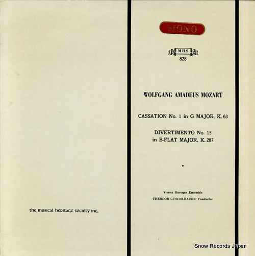 GUSCHLBAUER, THEODOR mozart; cassation no.1 in g major, k.63 MHS828