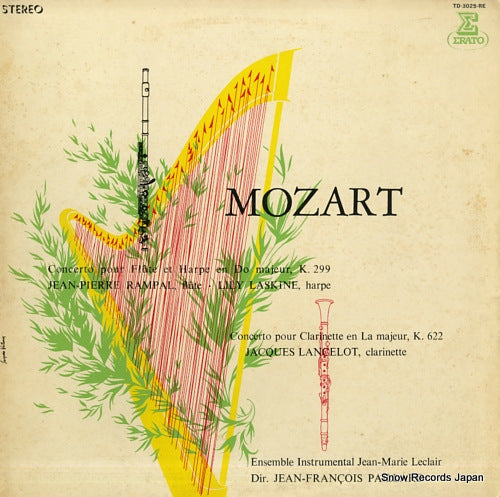 PAILLARD, JEAN-FRANCOIS mozart; concerto pour flute harpe et orchestre TD-3025-RE