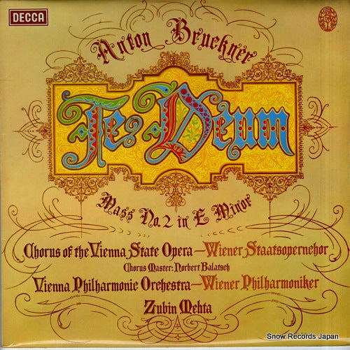 MEHTA, ZUBIN bruckner; te deum SXL6837