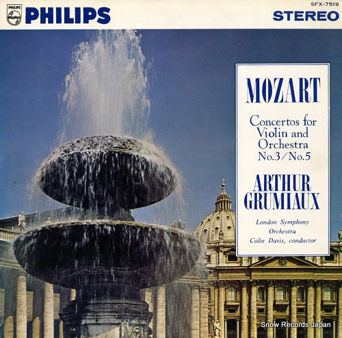 GRUMIAUX, ARTHUR mozart; concertos for violin and orchestra no.3 / no.5 SFX-7519