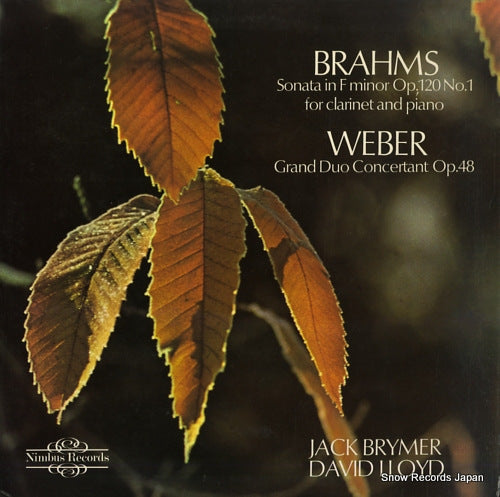 BRYMER, JACK brahms; sonata in f minor op.120 no.1 for clarinet and piano NIMBUS2108
