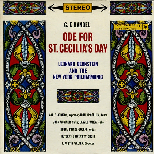 BERNSTEIN, LEONARD handel; ode for st. cecilia's day MS6206