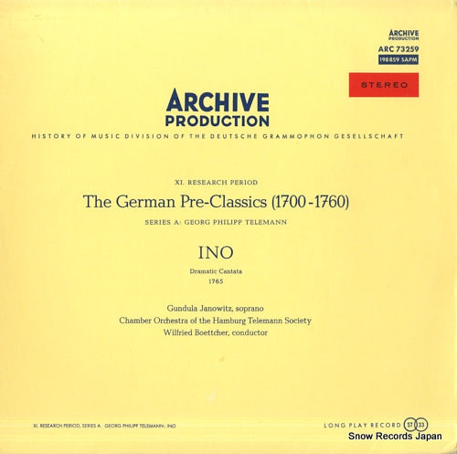 BOETTCHER, WILFRIED period; the german pre-classics ARC73259