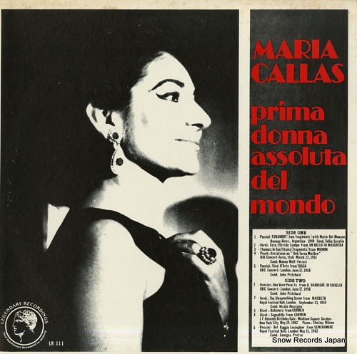 CALLAS, MARIA prima donna assoluta del mondo LR111
