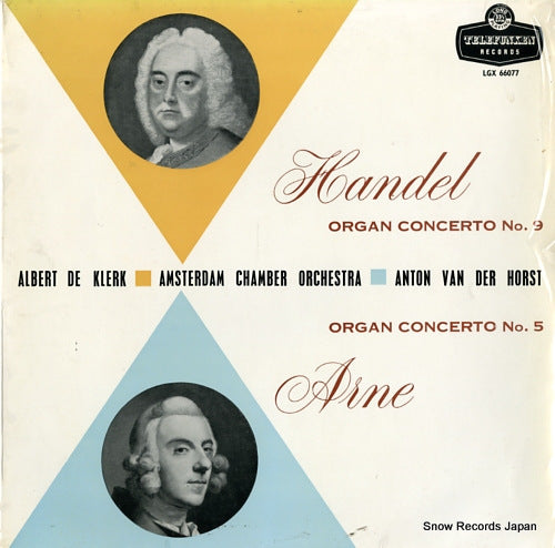 KLERK, ALBERT DE handel; organ concerto no.9 in b flat major LGX66077