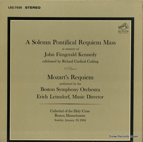 CUSHING, RICHARD CARDINAL mozart; a solemn pontifical requiem mass LSC-7030