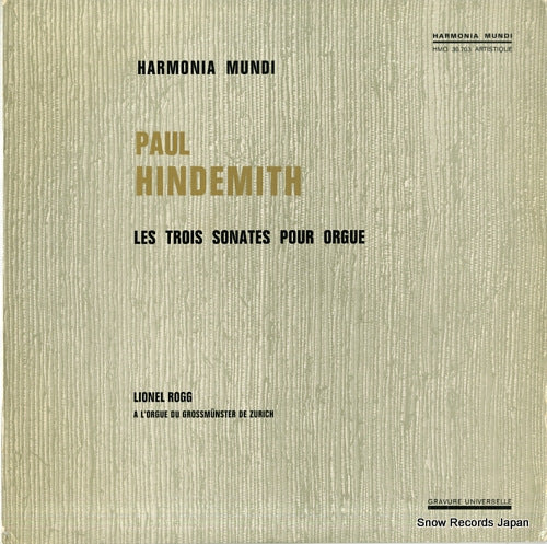 ROGG, LIONEL hindemith; les trois sonates pour orgue HMO30.703/HMO34.703