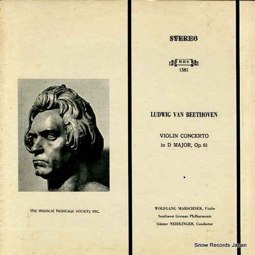 MARSCHNER, WOLFGANG beethoven; violin concerto in d major, op.61 MHS1581