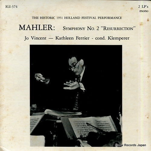 KLEMPERER, OTTO mahler; symphony no.2 "resurrection" IGI-374
