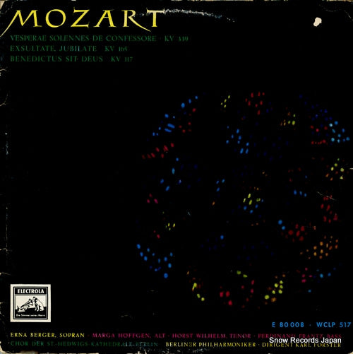 FORSTER, KARL mozart; vesperae solennes de confessore WCLP517