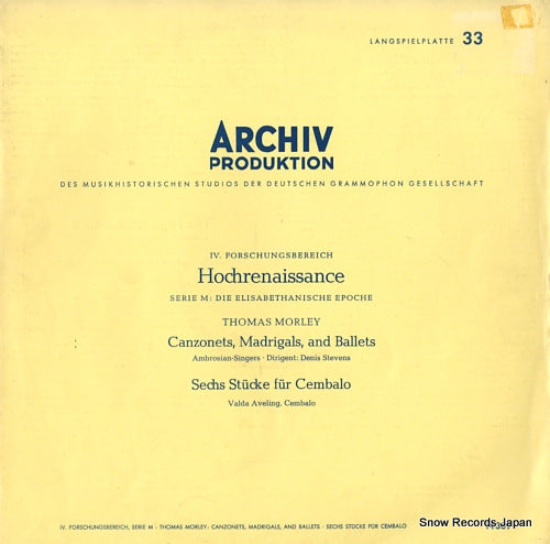 STEVENS, DENIS morley; canzonets, madrigals, and ballets 14309