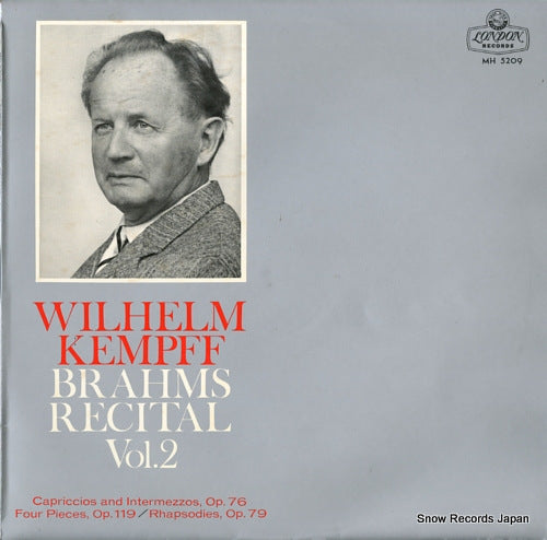KEMPFF, WILHELM brahms recital vol.2 MH5209