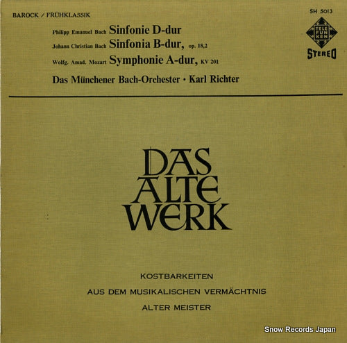 RICHTER, KARL p.h.bach; sinfonie d-dur SH5013