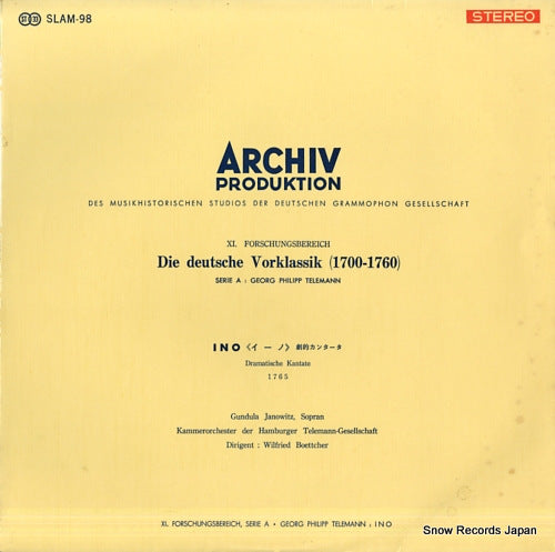 BOETTCHER, WILFRIED telemann; ino dramatische kantate SLAM-98