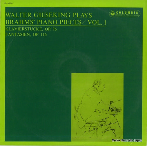 GIESEKING, WALTER brahms' piano pieces vol.1 OL-3232