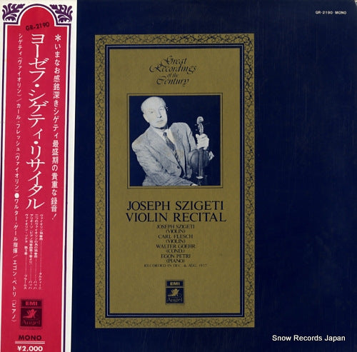 SZIGETI, JOSEPH violin recital GR-2190