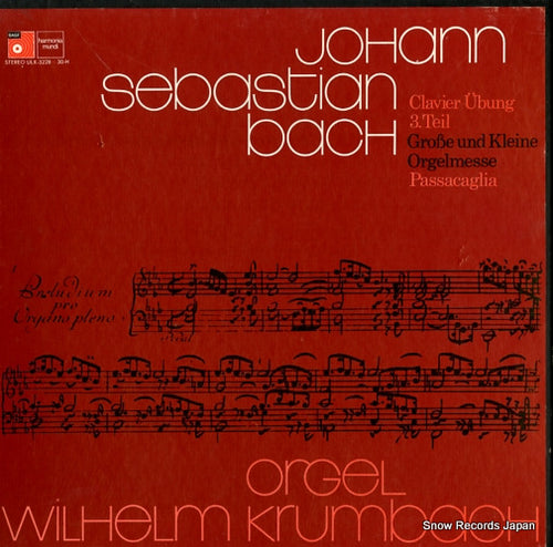KRUMBACH, WILHELM bach; clavierubung 3 teil ULX-3228