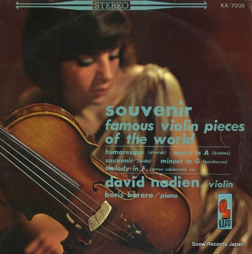NADIEN, DAVID / BORIS BARERE souvenir famous violin pieces of the world KA-7008