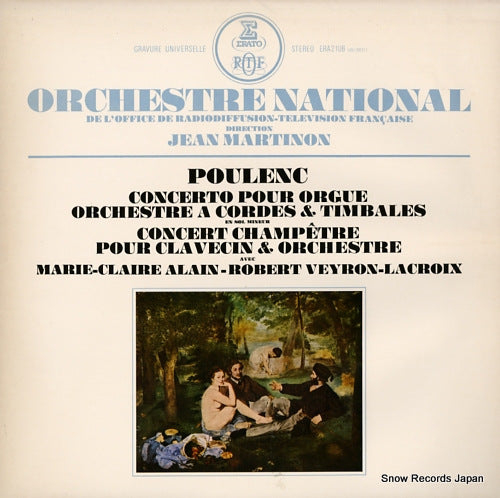 MARTINON, JEAN poulenc concerto pour orgue orchestre a cordes & timbales ERA-2106