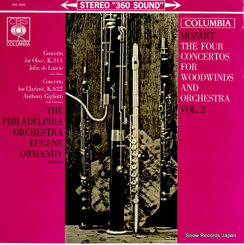 GIGLIOTTI, ANTHONY / JOHN DE LANCIE mozart; the fiur cincertos for woodwinds and orchestra vol.2 OS-285