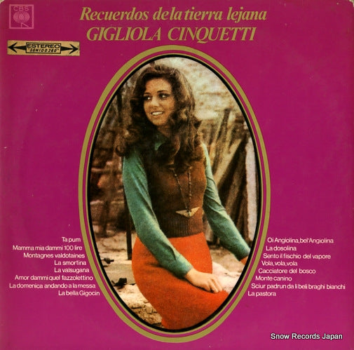 CINQUETTI, GIGLIOLA recuerdos de la tierra lejana CBS19124