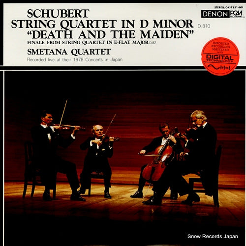 SMETANA QUARTET schubert; string quartet in d minor "death and the maiden" OX-7151-ND