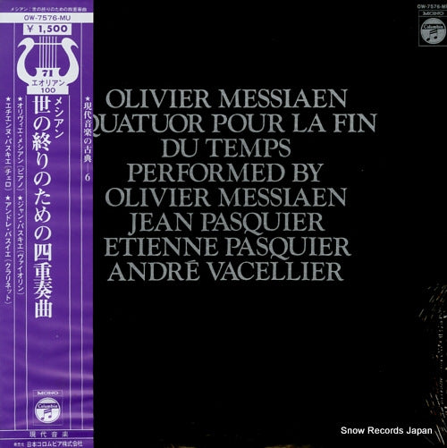 MESSIAEN, OLIVER messiaen; quatuor pour la fin du temps OW-7576-MU