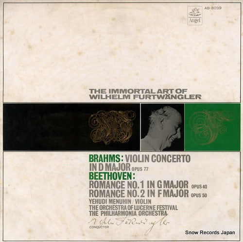 FURTWANGLER, WILHELM brahms; violin concerto in d major AB-8039