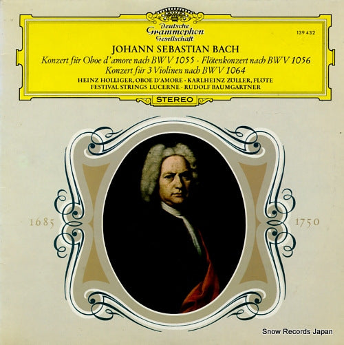BAUMGARTNER, RUDOLF bach; konzert fur oboe d'amore nach / flotenkonzert nach 139432