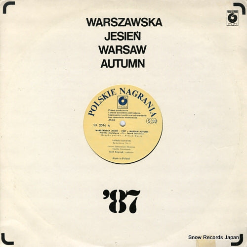 KASPSZYK, JACEK warszawska jesien warsaw autumn '87 SX2576