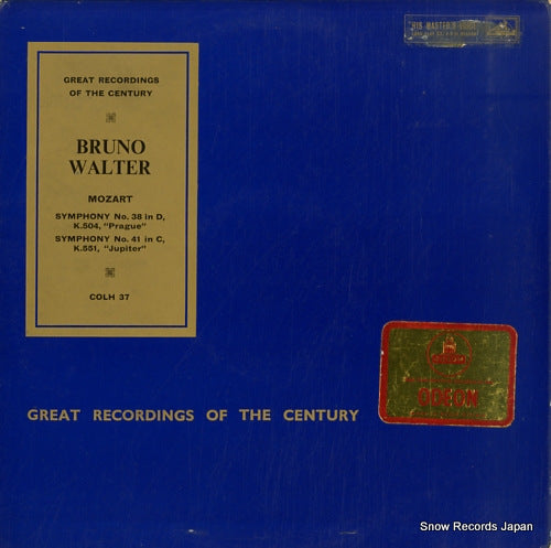 WALTER, BRUNO mozart; symphony no.38 in d major, k504 PCOLH37
