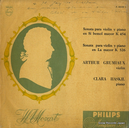 GRUMIAUX, ARTHUR mozart; sonata para violin y piano en si bemol mayor k 454 A00338L