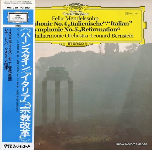 BERNSTEIN, LEONARD mendelssohn; symphonie no.4 "italienische" MG1230