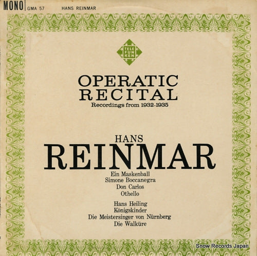 REINMAR, HANS operatic recital GMA57