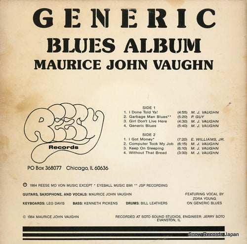 VAUGHN, MAURICE JOHN generic blues album RR100