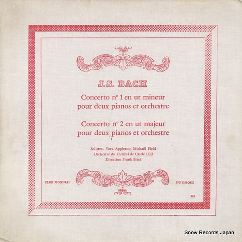 BRIEF, FRANK bach; piano concerto no.1 & 2 CMD318