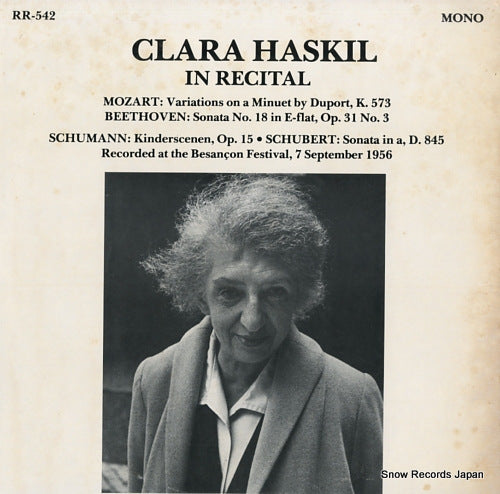 HASKIL, CLARA clara haskil in recital RR-542