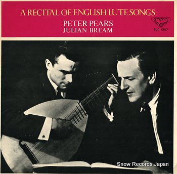 PEARS, PETER a recital of english lute songs SLC1807