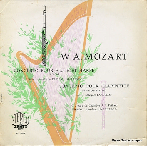 PAILLARD, JEAN-FRANCOIS mozart; concerto pour flute et harpe STE50020