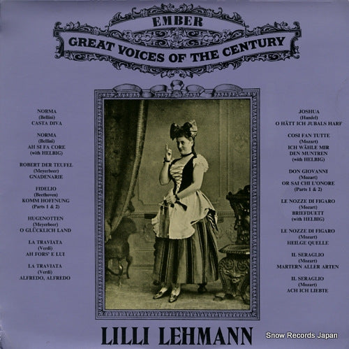 LEHMANN, LILLI great voices of the century GVC7