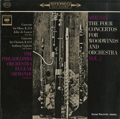 ORMANDY, EUGENE mozart; the four concertos for woodwinds and orchestra vol.2 MS6452