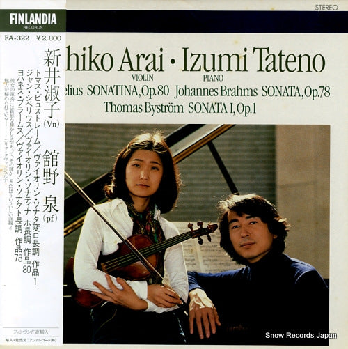 ARAI, YOSHIKO sibelius; sonata, op.81 / brahms; sonata, op.78 FA-322