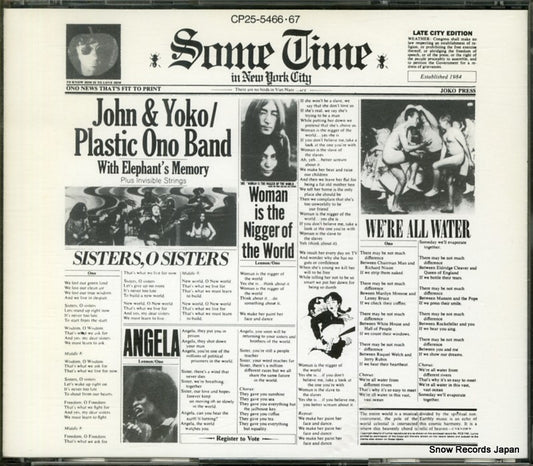 JOHN AND YOKO / PLASTIC ONO BAND some time in new york city CP25-5466